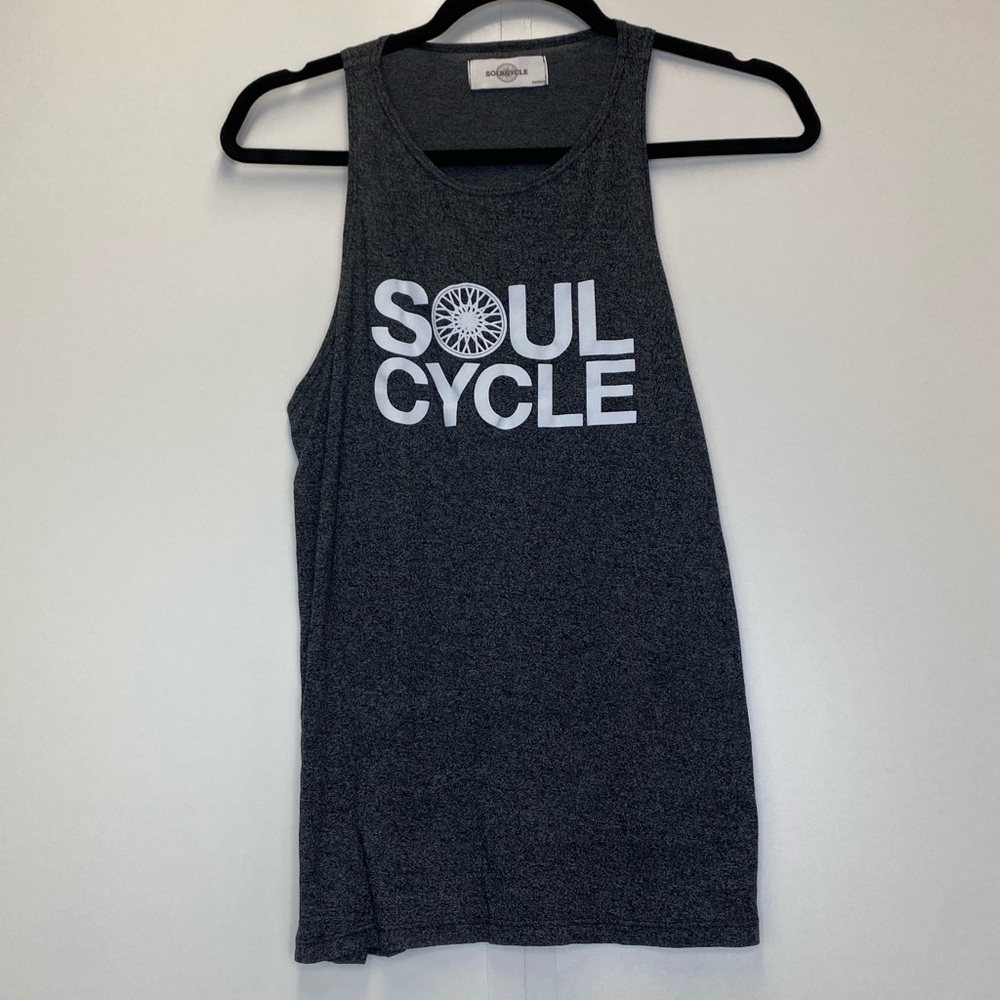 Soulcycle Gray Tank Top with White Spell out - Picture 2 of 5